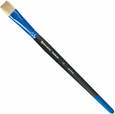 Кисть щетина, плоская № 14, BRAUBERG PREMIUM, 200998