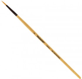 Кисть ПИФАГОР, СИНТЕТИКА, круглая, № 2, деревянная лакированная ручка, с колпачком, 200842