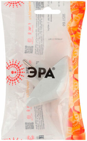 Сетевой разветвитель ЭРА SPx-2-W, 2 розетки, без заземления, 10 А, белый