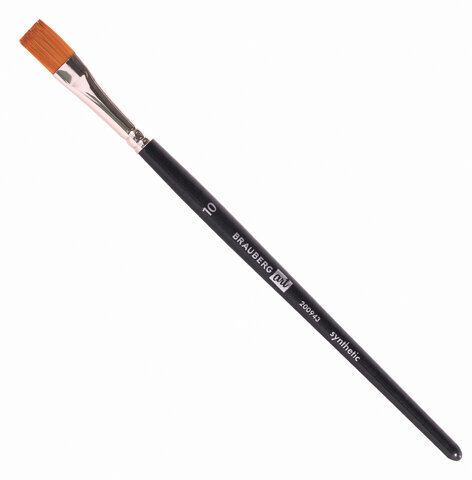 Кисти художественные BRAUBERG ART, набор 4 штуки, синтетика, (круглые № 1, 3, плоские № 4, 10), 200943