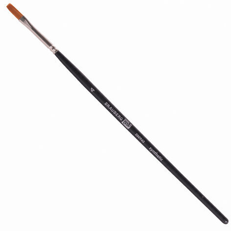 Кисти художественные BRAUBERG ART, набор 4 штуки, синтетика, (круглые № 1, 3, плоские № 4, 10), 200943