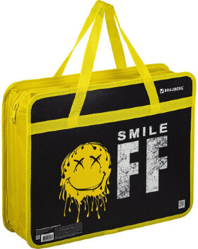 Папка на молнии с ручками BRAUBERG А4, 1 отделение, пластик, 80 мм, &quot;OFF&quot;, 271465