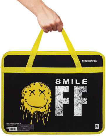 Папка на молнии с ручками BRAUBERG А4, 1 отделение, пластик, 80 мм, "OFF", 271465