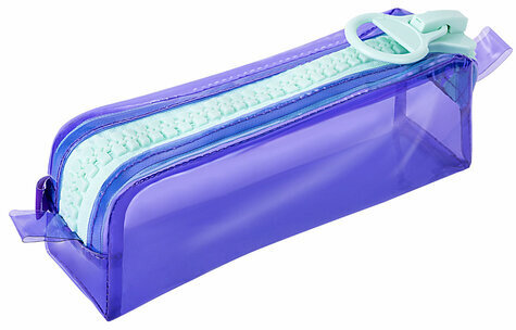 Пенал BRAUBERG с объемной "тракторной" молнией, 1 отделение, ПВХ, 22х8х6,5 см, "Contrast mint", 271565