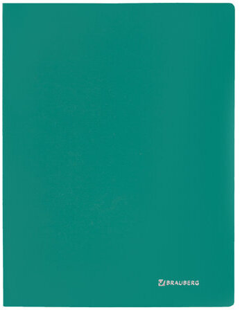 Папка с металлическим скоросшивателем BRAUBERG стандарт, зеленая, до 100 листов, 0,6 мм, 221631