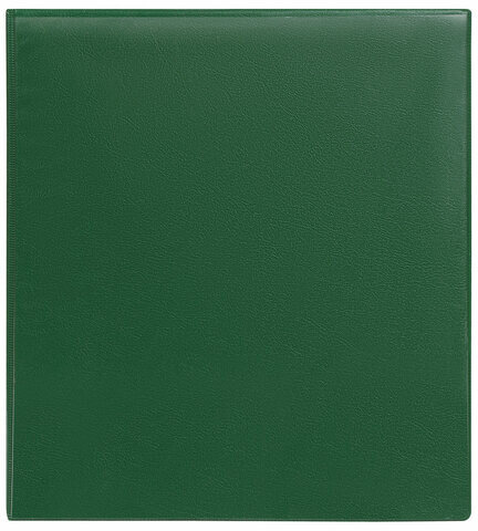 Папка на 4 кольцах с передним прозрачным карманом BRAUBERG, картон/ПВХ, 65 мм, зеленая, до 400 листов, 223532