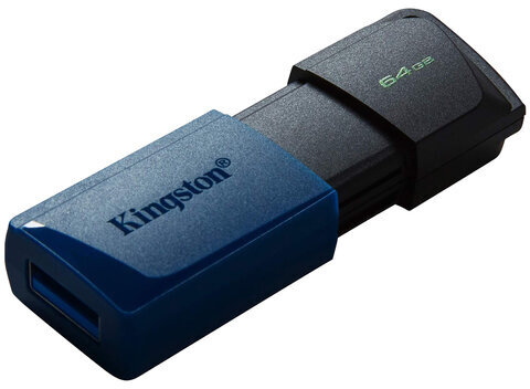 Флеш-диск 64GB KINGSTON DataTraveler Exodia M, разъем USB 3.2, черный/синий, DTXM/64GB