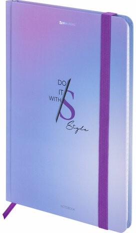 Блокнот с резинкой в клетку 96 л., А5 145х203 мм, твердая обложка, BRAUBERG, "Style", 116320