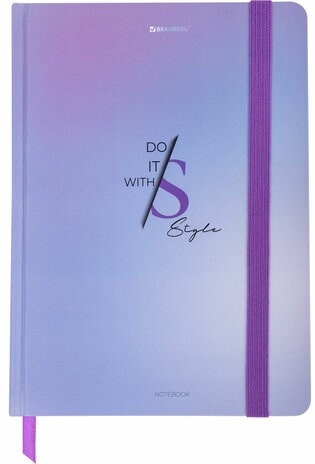 Блокнот с резинкой в клетку 96 л., А5 145х203 мм, твердая обложка, BRAUBERG, "Style", 116320