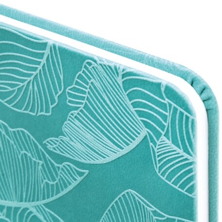 Еженедельник датированный 2026 МАЛЫЙ ФОРМАТ 95х155 мм, А6, BRAUBERG "Foliage", под кожу, бирюза, 117197