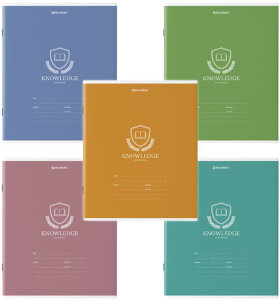 Тетрадь 18 л. BRAUBERG линия, обложка картон, "ОДНОТОННЫЙ С ЭМБЛЕМОЙ", 106483