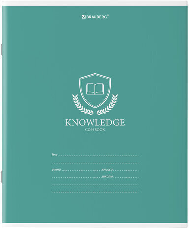 Тетрадь 18 л. BRAUBERG линия, обложка картон, "ОДНОТОННЫЙ С ЭМБЛЕМОЙ", 106483