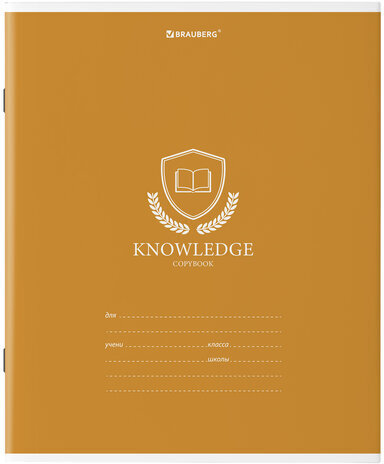 Тетрадь 18 л. BRAUBERG линия, обложка картон, "ОДНОТОННЫЙ С ЭМБЛЕМОЙ", 106483