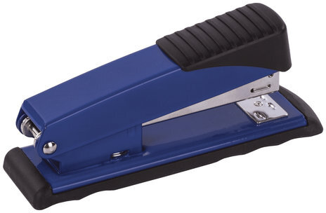 Степлер №24/6, 26/6 металлический BRAUBERG "Office", до 30 листов, синий, 228612