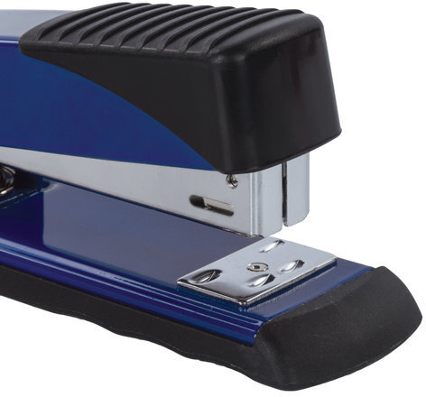 Степлер №24/6, 26/6 металлический BRAUBERG "Office", до 30 листов, синий, 228612