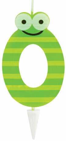 Свеча-цифра для торта "0" "С глазками", 6 см, ЗОЛОТАЯ СКАЗКА, с держателем, в блистере, 591403