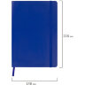 Блокнот А5 (148x218 мм), BRAUBERG "Metropolis Ultra", под кожу, 80 л., резинка, клетка, синий, 111017