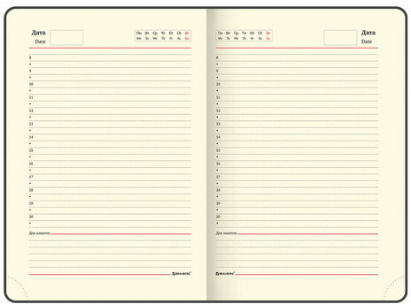 Ежедневник недатированный А5 (138х213 мм), BRAUBERG VISTA, под кожу, гибкий, 136 л., "Revival", 112030