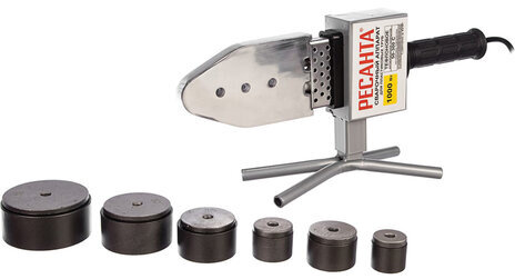 Сварочный аппарат для полипропиленовых труб РЕСАНТА АСПТ-1000, 1000 Вт, 0-300С, 6 насадок, 65/54