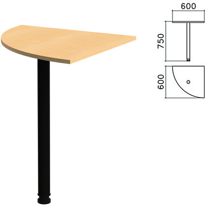 Стол приставной угловой "Канц", 600х600х750 мм, цвет бук невский (КОМПЛЕКТ)