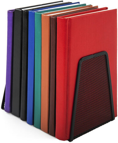Держатель (ограничитель) подставка для книг BRAUBERG "Germanium Mesh", 2 штуки, металл, 237977