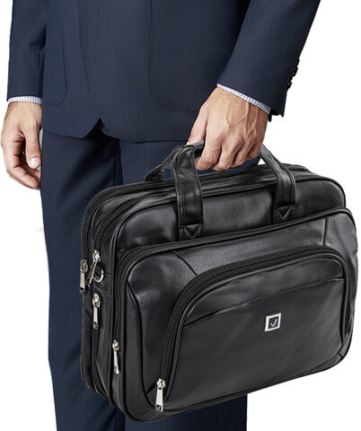 Сумка-портфель BRAUBERG с отделением для ноутбука 15-16", "Favorite", 2 отделения, экокожа, 41х32х12 см, 240399