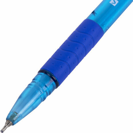 Ручка шариковая масляная с грипом BRAUBERG GLASSY TONE, СИНЯЯ, узел 0,7 мм, линия письма 0,35 мм, 144108