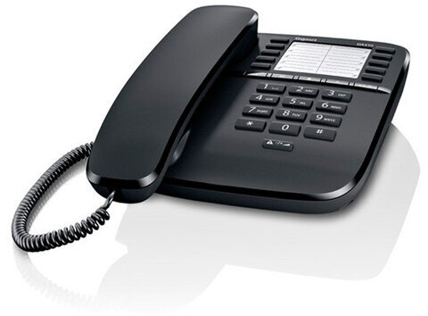 Телефон Gigaset DA510, память 20 номеров, спикерфон, тональный/импульсный режим, повтор, черный, S30054S6530S301
