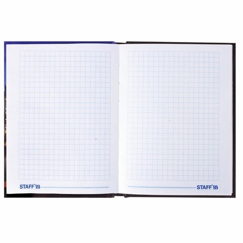 Блокнот МАЛЫЙ ФОРМАТ 110х147 мм А6, 80 л., твердый переплет, ламинированная обложка, клетка, STAFF, "Офисный", 121628