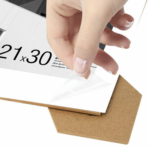 Рамка 21х30 см с паспарту 15х21 см небьющаяся, багет 20 мм, пластик, BRAUBERG "New Age", черная, 391275