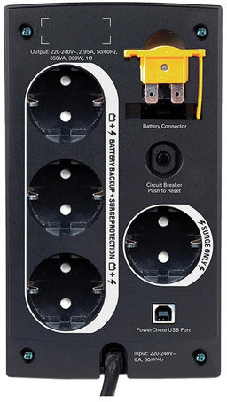 Источник бесперебойного питания APC BC650-RSX761, 650 VA (360 W), 4 розетки (3 UPS + 1 фильтр)