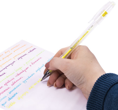 Ручки гелевые BRAUBERG "Jet", НАБОР 6 ЦВЕТОВ, ПАСТЕЛЬНЫЕ, узел 0,7 мм, линия письма 0,5 мм, 141033