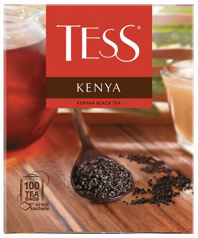 Чай TESS (Тесс) "Kenya", черный, 100 пакетиков в конвертах по 2 г, 1264-09