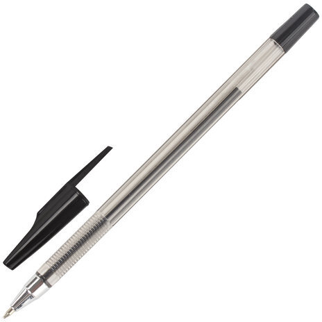 Ручка шариковая STAFF AA-927, ЧЕРНАЯ, корпус тонированный, хромированные детали, 0,7 мм, линия 0,35 мм, 142810