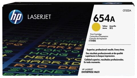 Картридж лазерный HP (CF332A) LaserJet M651n/M651dn/M651xh, №654A, желтый, оригинальный, ресурс 15000 страниц
