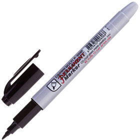 Маркер перманентный CROWN &quot;Multi Marker Super Slim&quot;, ЧЕРНЫЙ, тонкий, 1 мм, P-505F