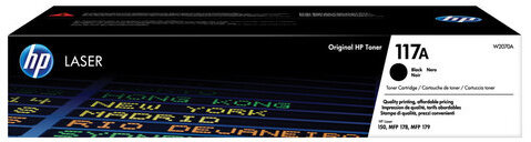 Картридж лазерный HP (W2070A) для HP Color Laser 150a/nw178nw/fnw, №117A, оригинальный, черный, ресурс 1000 страниц