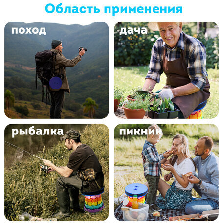 Стул складной телескопический туристический садовый для пикника, DASWERK, 680049