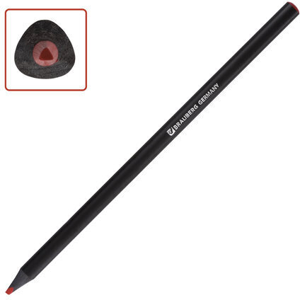 Карандаши цветные BRAUBERG "Black Jack", 12 цв., трехгранные, черное дерево, заточенные, картонная упаковка, 180834