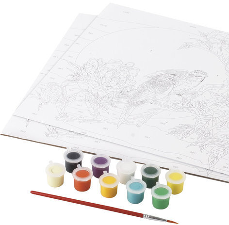 Картина по номерам А3, ОСТРОВ СОКРОВИЩ "ГОЛУБКИ", С АКРИЛОВЫМИ КРАСКАМИ, картон, кисть, 661620