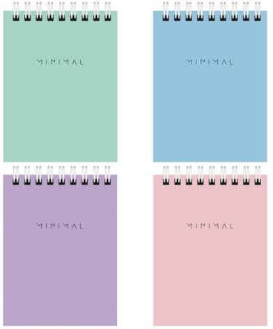 Блокнот МАЛЫЙ ФОРМАТ А7 75х105 мм, 40 л., гребень, картон, клетка, BRAUBERG "Minimal Pastel", 116431