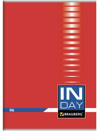 Тетрадь А4, 96 л., BRAUBERG скоба, клетка, обложка картон, "INDAY", 400520