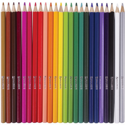 Карандаши цветные акварельные BRAUBERG "АКАДЕМИЯ", 24 цвета, шестигранные,высокое качество, 181400