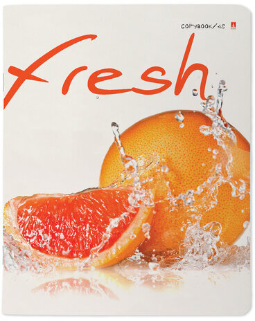 Тетрадь А5 48 л. АЛЬТ скоба, клетка, глянцевый лак, "Фрукты New" (5 видов), 7-48-544