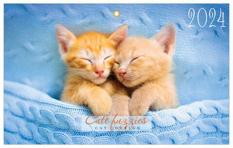 Календарь квартальный на 2024 г., 3 блока, 3 гребня, с бегунком, мелованная бумага, BRAUBERG, "Милые котята", 115292
