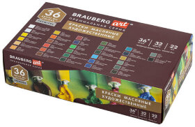 Краски масляные художественные НАБОР &quot;PREMIERE 36 штук 32 цвета!&quot;, в тубах 22 мл, BRAUBERG ART, 192009