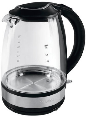 Чайник SCARLETT SC-EK27G31, 1,7 л, 2200 Вт, закрытый нагревательный элемент, стекло