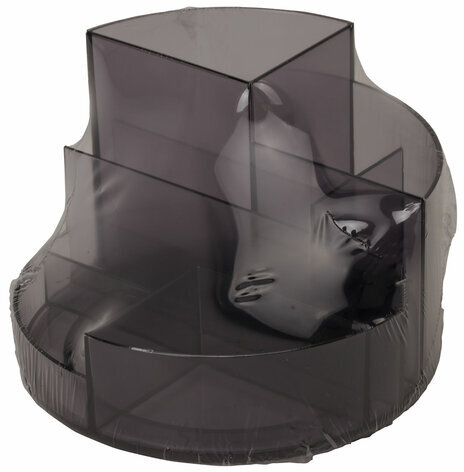 Подставка-органайзер BRAUBERG ROUND, 6 отделений, 130х130х90 мм, тонированная серая, 238101, ОР01