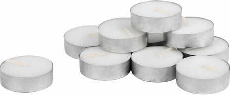 Свечи чайные Long Life, до 5 часов горения, вес 12 г, КОМПЛЕКТ 50 шт., в гильзе, LAIMA, 609200