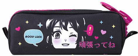 Пенал BRAUBERG с объемной "тракторной" молнией, 1 отделение, ткань, 22х8х6,5 см, "Anime girl", 271566